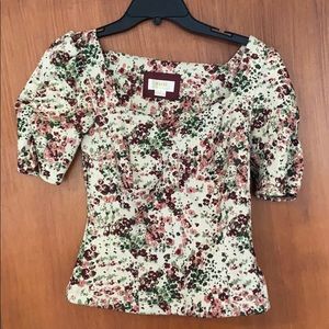 Maeve by Anthropologie floral structured top.